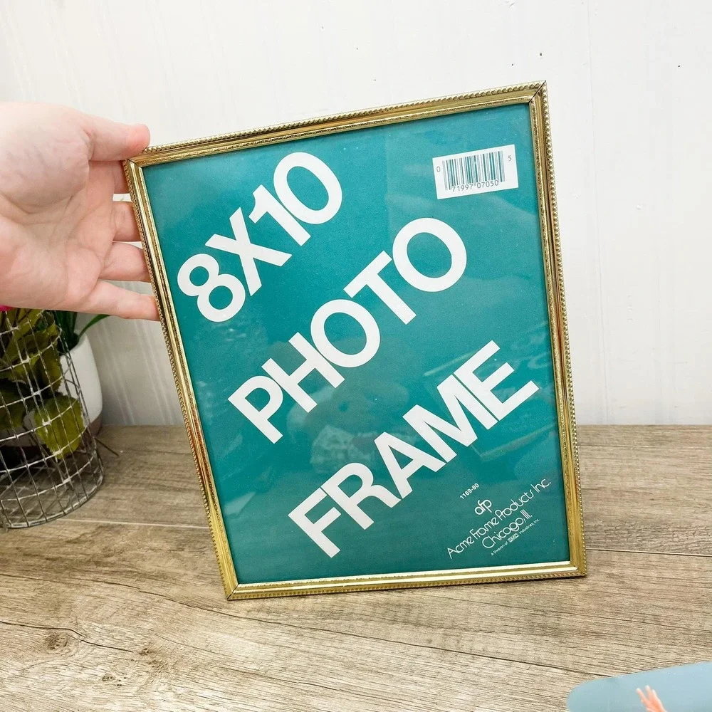 Vintage Brass Picture Frame 8x10: Gold Plated Table Display